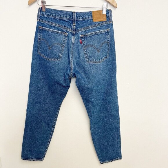 Levi's Premium Wedgie Straight Jeans Blue 100% Cotton Sz 28 - Picture 2 of 11